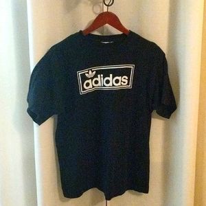 Black cottony medium weight mens adidas tee